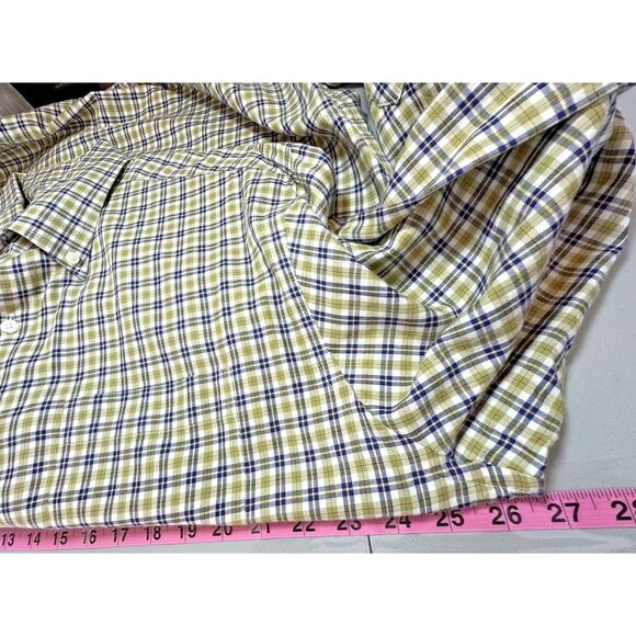 Peter Millar Button Down Mens XL Olive Green Checks Plaid Long Sleeve Business - Picture 7 of 10